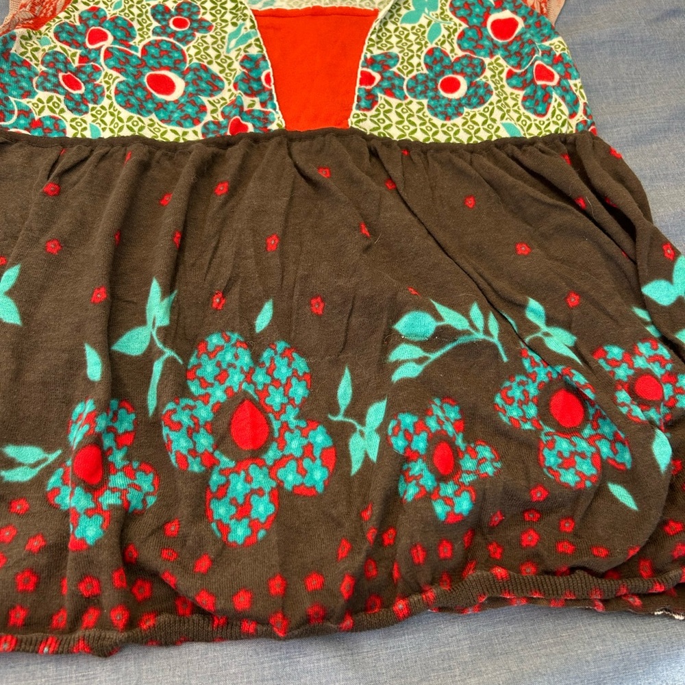 Moth Multicolor Floral Cotton Top